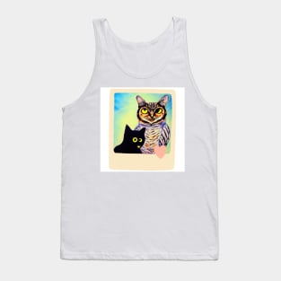 A Cat and An Owl Funny Pet Owner Love Frame Tank Top